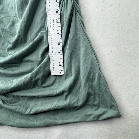 Sundance Eternal Compliment Sage Green Faux Wrap Ruched Dress Womens Size Medium - Picture 6 of 13